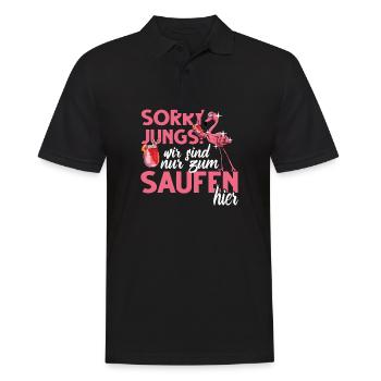 Flamingo Junggesellenabschied Frauen jga Saufen - Männer Poloshirt - Schwarz - Vorne - Kai (181cm)