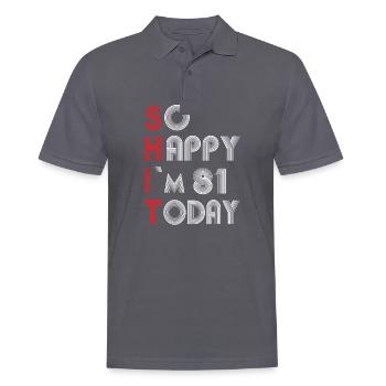 81 Geburtstag - Männer Poloshirt - Anthrazit - Vorne - Nico (186cm)