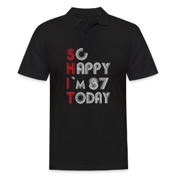 87 birthday - Men's Polo Shirt - black - Front - Kai (181cm)