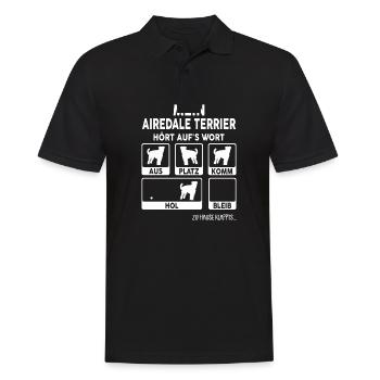 Airedale Terrier Geschenk Hunde - Männer Poloshirt - Schwarz - Vorne - Kai (181cm)