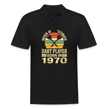 Ne jamais sous-estimer le joueur de fléchettes né en 1970 - Polo Homme - noir - Devant - Kai (181cm)