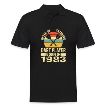 Never Underestimate Dart Player Born In 1983 - Männer Poloshirt - Schwarz - Vorne - Kai (181cm)