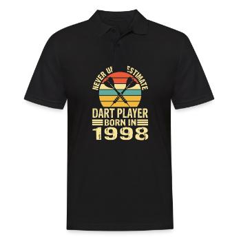 Ne jamais sous-estimer le joueur de fléchettes né en 1998 - Polo Homme - noir - Devant - Kai (181cm)