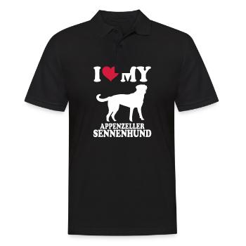 Appenzeller Sennenhund Geschenk Hunde - Männer Poloshirt - Schwarz - Vorne - Kai (181cm)