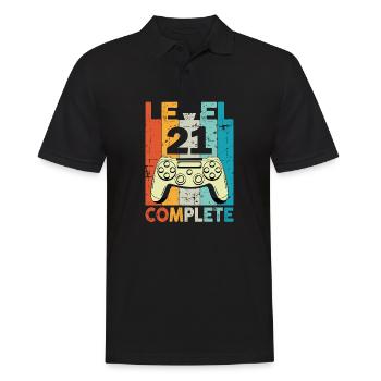 Level 21 Complete Gaming Geburtstag - Männer Poloshirt - Schwarz - Vorne - Kai (181cm)