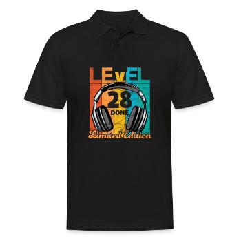 Gaming Geburtstag 28 Jahre Level 28 Complete - Männer Poloshirt - Schwarz - Vorne - Kai (181cm)