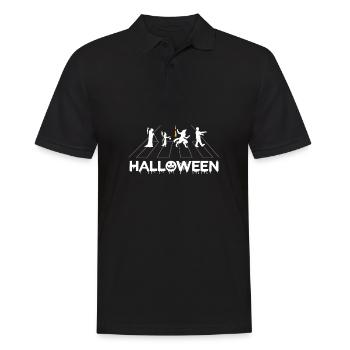 Halloween Kreaturen Zebrastreifen witzig - Männer Poloshirt - Schwarz - Vorne - Kai (181cm)