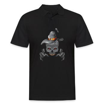 Halloween Pumpkin Witch Skeleton - Men's Polo Shirt - black - Front - Kai (181cm)