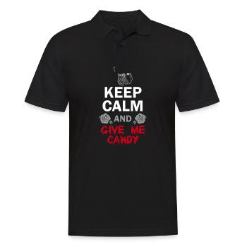 Halloween Keep Calm Candy - Polo Homme - noir - Devant - Kai (181cm)