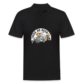 Süßes oder Bier Halloween skelett witzig - Männer Poloshirt - Schwarz - Vorne - Kai (181cm)
