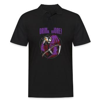 Sensenmann Bier Trink mehr Halloween - Männer Poloshirt - Schwarz - Vorne - Kai (181cm)