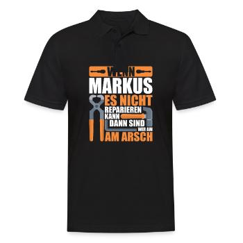 Vorname Markus Name Geburtstag Geschenk - Männer Poloshirt - Schwarz - Vorne - Kai (181cm)