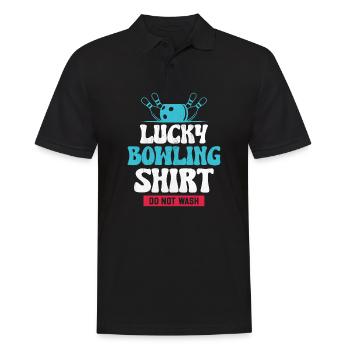 Bowling Smashing Pins - Do Not Wash Lucky Bowling - Männer Poloshirt - Schwarz - Vorne - Kai (181cm)