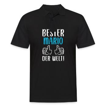 Mario Vorname Name Geburtstag - Männer Poloshirt - Schwarz - Vorne - Kai (181cm)