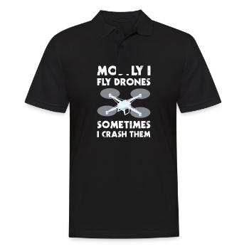 Drone pilot mostly i fly camera drones hobby pilot - Männer Poloshirt - Schwarz - Vorne - Kai (181cm)