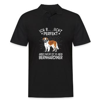 Bernhardiner Geschenk Hunde - Männer Poloshirt - Schwarz - Vorne - Kai (181cm)