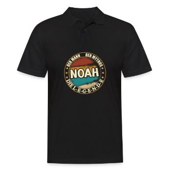 Noah Vorname Name Geburtstag - Männer Poloshirt - Schwarz - Vorne - Kai (181cm)