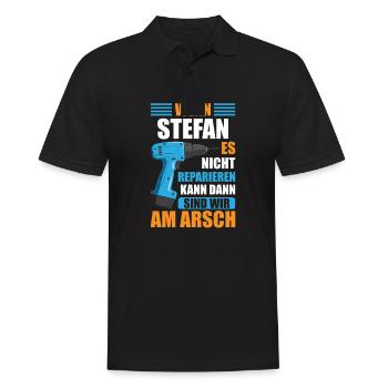 Stefan Vorname Name Geburtstag Reparieren - Männer Poloshirt - Schwarz - Vorne - Kai (181cm)