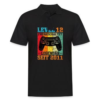 Gaming Geburtstag 2011 Level 12 - Männer Poloshirt - Schwarz - Vorne - Kai (181cm)