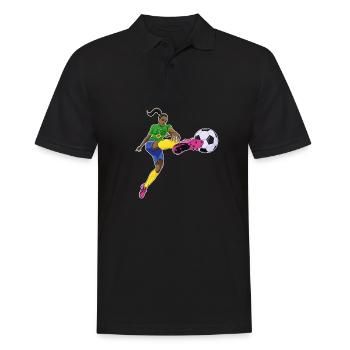 Brazilian National Soccer Team I Football Brazil - Männer Poloshirt - Schwarz - Vorne - Kai (181cm)
