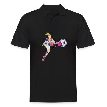 American National Soccer Team I Football USA - Men's Polo Shirt - black - Front - Kai (181cm)