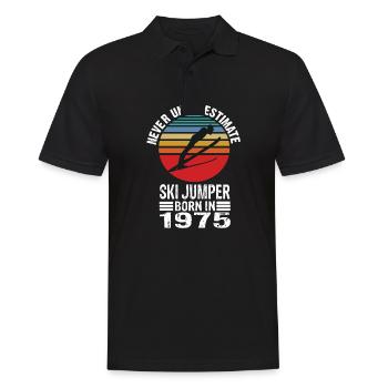 Never Underestimate Ski Jumper born in 1975 - Männer Poloshirt - Schwarz - Vorne - Kai (181cm)
