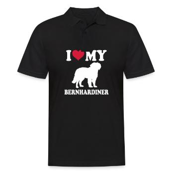 Chiens cadeaux Saint-Bernard - Polo Homme - noir - Devant - Kai (181cm)