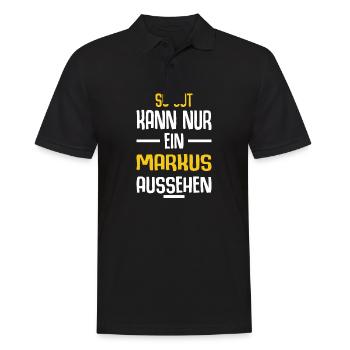 Markus Vorname Name Geburtstag - Männer Poloshirt - Schwarz - Vorne - Kai (181cm)
