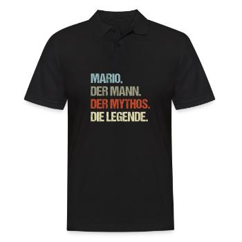 Mario der Mann der Mythos die Legende - Männer Poloshirt - Schwarz - Vorne - Kai (181cm)
