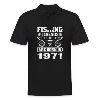 Fishing Legends Are Born In 1971 - Männer Poloshirt - Schwarz - Vorne - Kai (181cm)