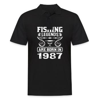 Fishing Legends Are Born In 1987 - Männer Poloshirt - Schwarz - Vorne - Kai (181cm)