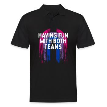 S’amuser avec les deux équipes Bisexuel LGBTQ Bi - Polo Homme - noir - Devant - Kai (181cm)