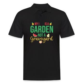 Vegan Gardening Quote My Body Is A Garden Not A Gr - Männer Poloshirt - Schwarz - Vorne - Kai (181cm)