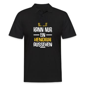 Hendrik Vorname Name Geburtstag - Männer Poloshirt - Schwarz - Vorne - Kai (181cm)
