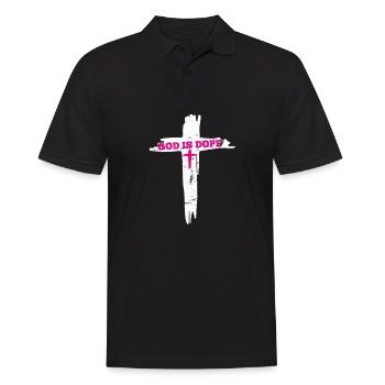 Gott Ist Cool Christlicher Glaube Religion Beten - Männer Poloshirt - Schwarz - Vorne - Kai (181cm)