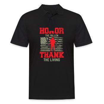 Veterans Day - Honor The Fallen Thank The Living - - Men's Polo Shirt - black - Front - Kai (181cm)