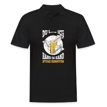Bier Darts Verein Bar Verein Hand in Hand besoffen - Männer Poloshirt - Schwarz - Vorne - Kai (181cm)