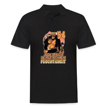 54 jetzt braucht die Haut mehr Feuchtigkeit 54. - Männer Poloshirt - Schwarz - Vorne - Kai (181cm)