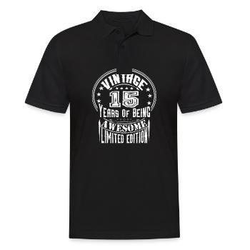 Vintage 15 Years Of Being Awesome Limited Edition - Männer Poloshirt - Schwarz - Vorne - Kai (181cm)