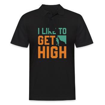 Bouldering Hiking Climbing - I Like To Get High - Männer Poloshirt - Schwarz - Vorne - Kai (181cm)