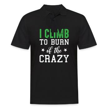 Bouldering Hiking Climbing - I Climb To Burn Of Th - Men's Polo Shirt - black - Front - Kai (181cm)