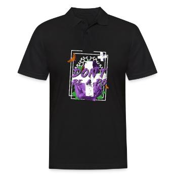 Be human Respekt Abstrakt Vaporwave Trance - Männer Poloshirt - Schwarz - Vorne - Kai (181cm)