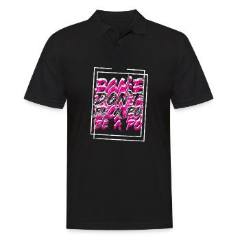 Be human Respekt Abstrakt Vaporwave Trance - Männer Poloshirt - Schwarz - Vorne - Kai (181cm)