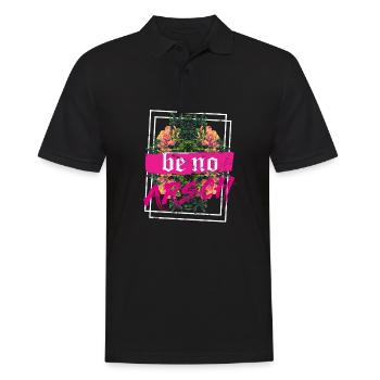 Be human Respekt Abstrakt Vaporwave Trance - Männer Poloshirt - Schwarz - Vorne - Kai (181cm)