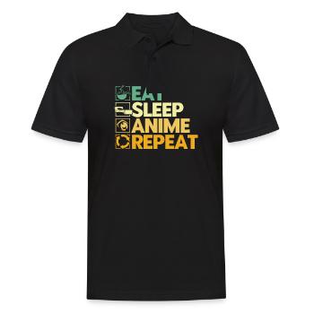 Eat Sleep Anime Repeat - Men's Polo Shirt - black - Front - Kai (181cm)