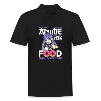 Anime Video Games Or Food - Men's Polo Shirt - black - Front - Kai (181cm)