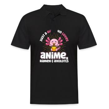 Just A Girl Who Loves Anime Ramen and Axolotls - Männer Poloshirt - Schwarz - Vorne - Kai (181cm)