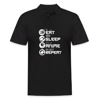 Eat Sleep Anime Repeat - Men's Polo Shirt - black - Front - Kai (181cm)