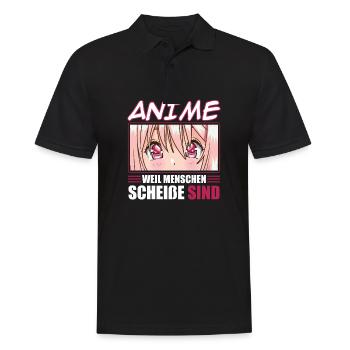 Anime Weil Menschen Scheiße Sind - Männer Poloshirt - Schwarz - Vorne - Kai (181cm)