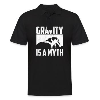Rock Climbing - Gravity Is A Myth - Men's Polo Shirt - black - Front - Kai (181cm)